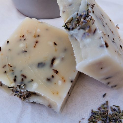 Handmade Lavender Sea Salt and Beeswax Soap
