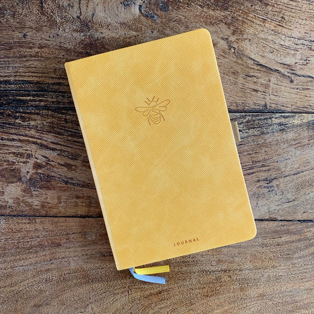 A5 Journal Gold with Inlaid Gold Bee